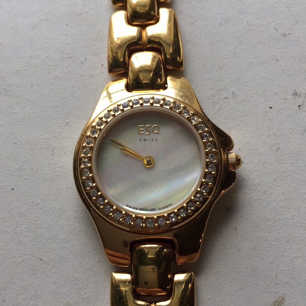 ESQ Swiss Quartz gold watch.